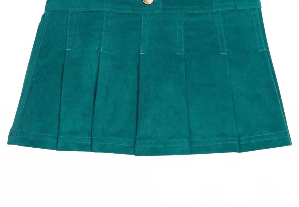 NEW BISBY pleated mini skirt in peacock velvet